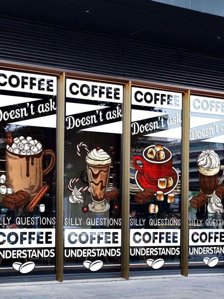 Decal Dán Kính Hình Cafe – Bí Quyết Thu Hút Khách 2025